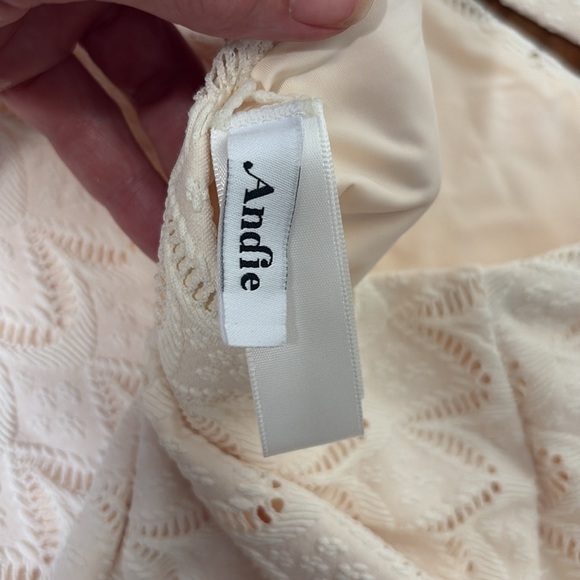 Andie Bikini Set Cabarete Top Super High Waisted Bottom Gardenia Lace size Small - Picture 3 of 10